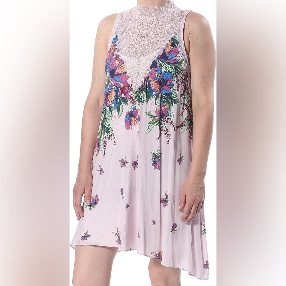 Free People Pink Floral Mini Dress